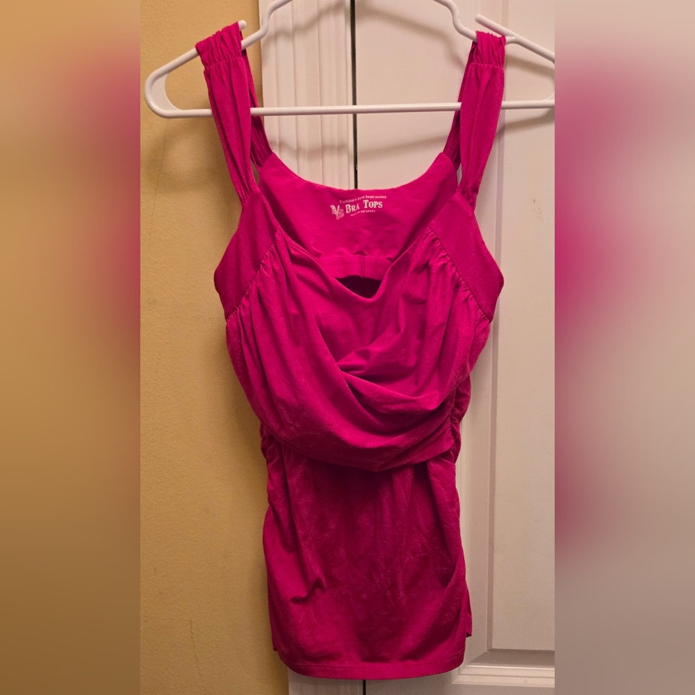 Victoria's Secret Womens Pink Ruched Fitted Bra Tank Top Y2k Festival Wear
